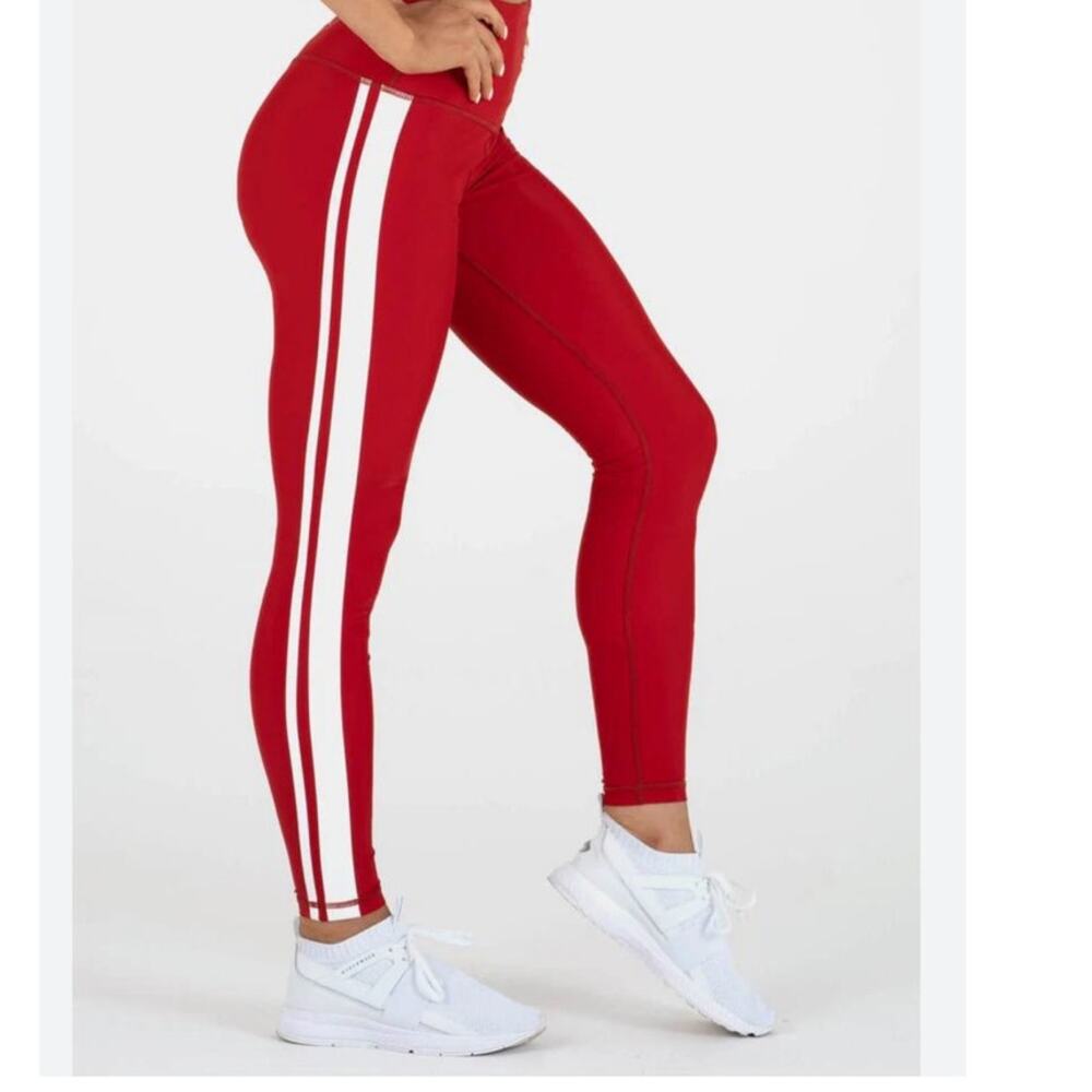 RYDERWEAR STRIDE HIGH WAISTED LEGGINGS - RED Size Small